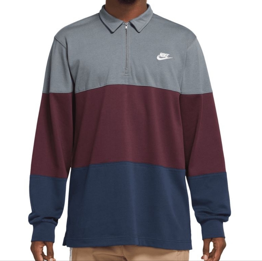 Nike Sportswear Colorblock 1/4 Zip Pullover Polo Sweater - Men's Large